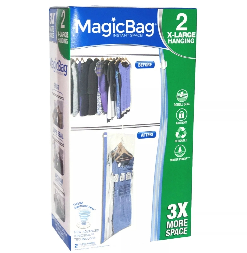 New MagicBag 2 X-Large Vacuum Compression Sea Hanging Storage Bags 27.5" x 57"